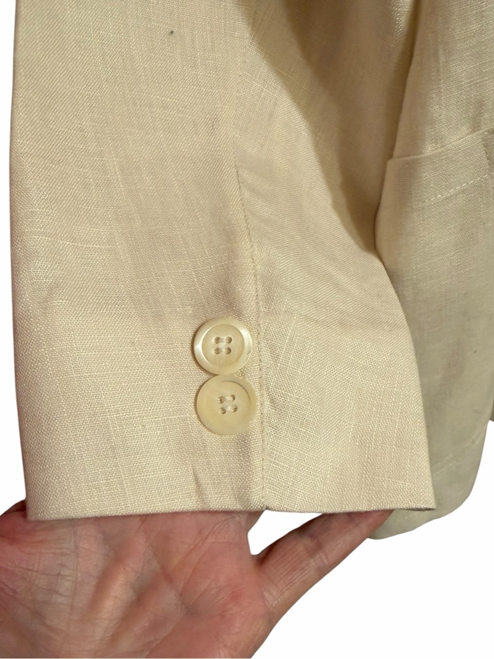 J. Peterman Ivory Linen Blazer Safari Patch Pocket Jacket Size 10 - Picture 5 of 13